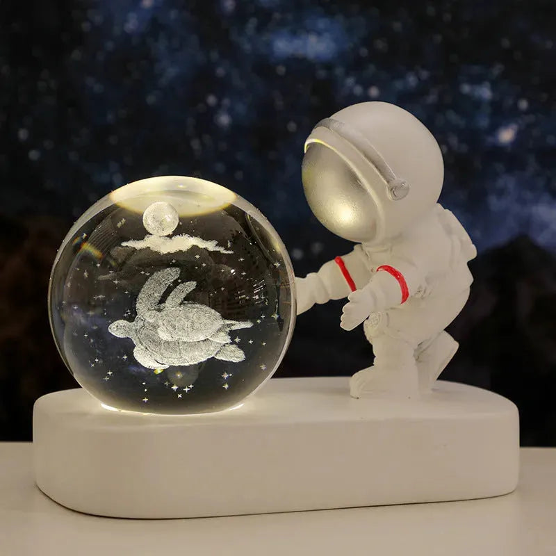 Glowing Planetary Galaxy Astronaut Crystal Ball Night Lights USB Power Warm Bedside Light Brithday Gift Night Lamp - Bellarte Enchanté Glowing Planetary Galaxy Astronaut Crystal Ball Night Lights USB Power Warm Bedside Light Brithday Gift Night Lamp